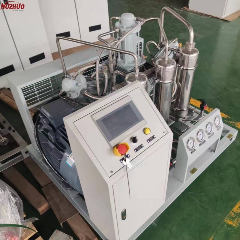 NUZHUO Strong Pressure Oil Free Booster Compressor For Nitrogen Oxygen Automatic N2 O2 Gas Filling System