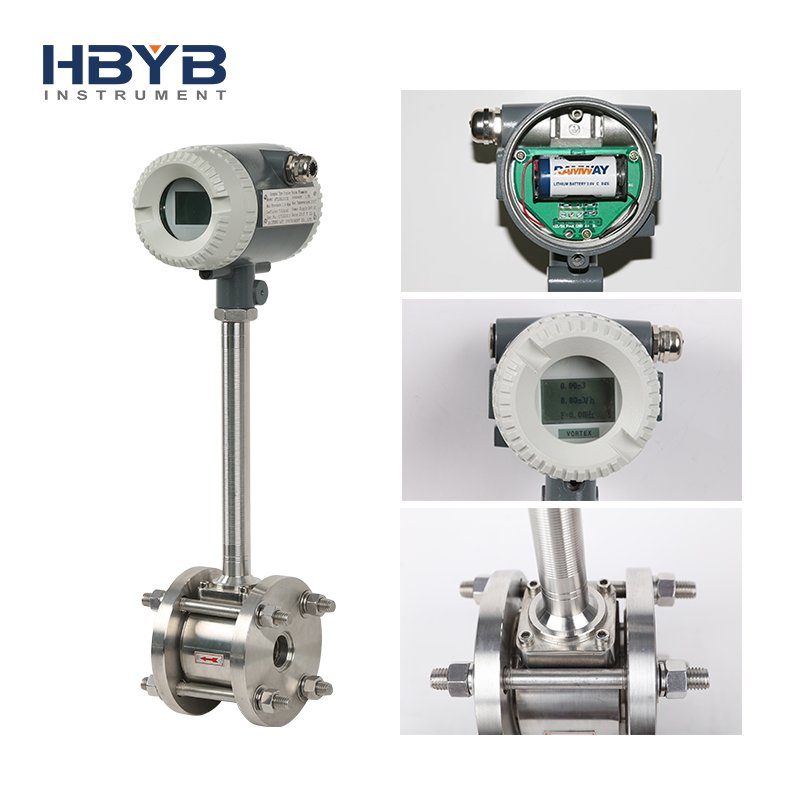 24V vortex hydrogen air flow meter for blower temperature compensation vortex flow meter