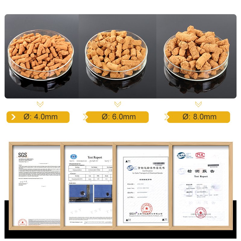 Amorphous granular hydroxyl iron oxide desulphurisation agent