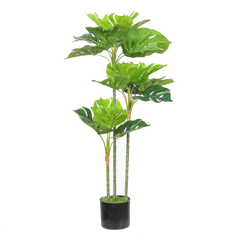 1.5m/5ft 1.3m/4ft 1.3m/3ft High Quality Decorative Topiary Greeny Monstera Deliciosa Plants Artificial Bonsai for Centerpiece