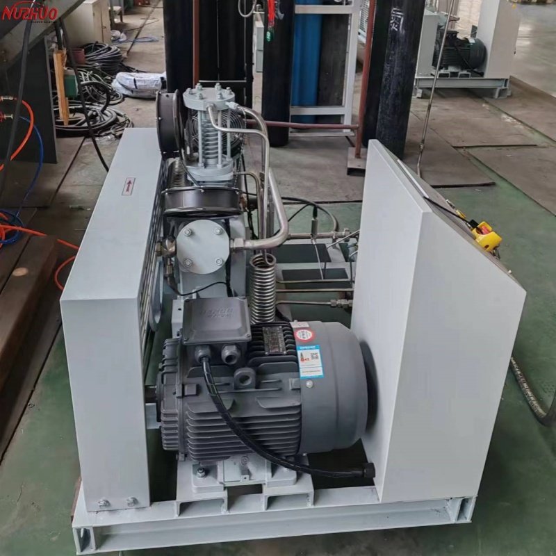 NUZHUO Brand New PLC 3 Pistons Oil Free O2 N2 Gas Cylinder Filling Booster Cheep Price For Plant Oxygen Fill