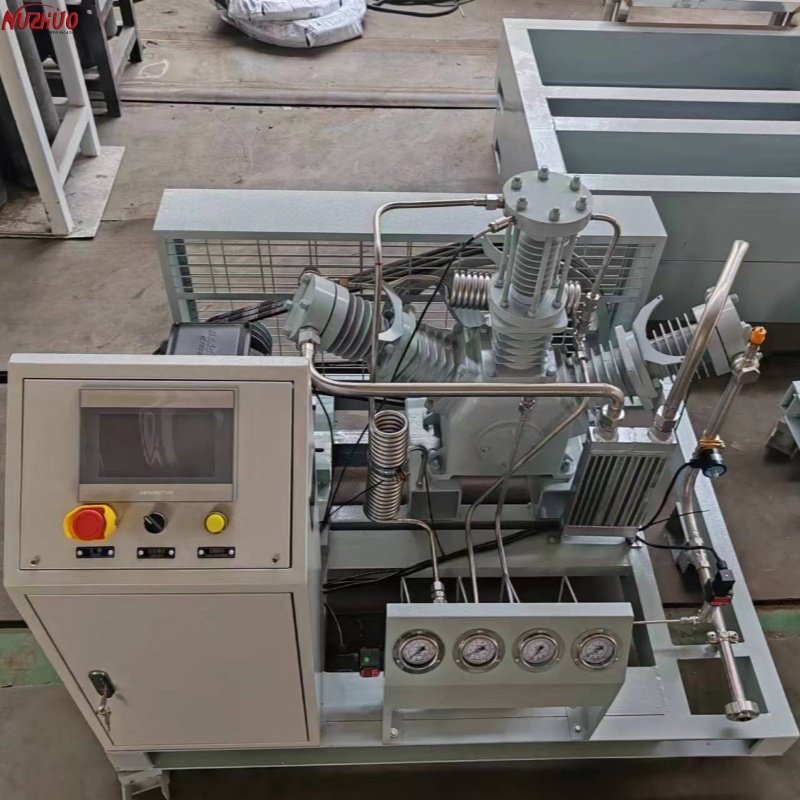 NUZHUO Brand New PLC 3 Pistons Oil Free O2 N2 Gas Cylinder Filling Booster Cheep Price For Plant Oxygen Fill