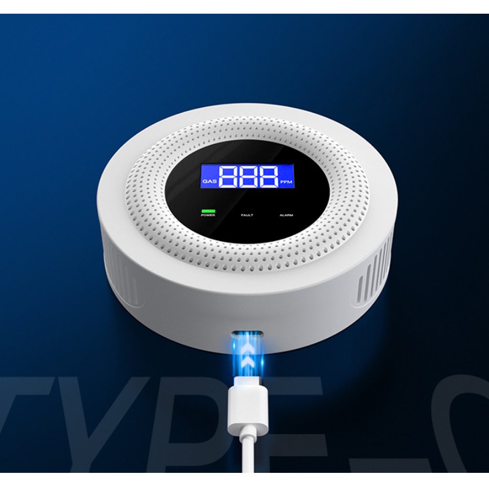 Tuya Gas Leak Sensor Digital Display Propane Detector APP Remote Control Smart WiFi Gas Leak Detector for LPG Gas Biogas Methane