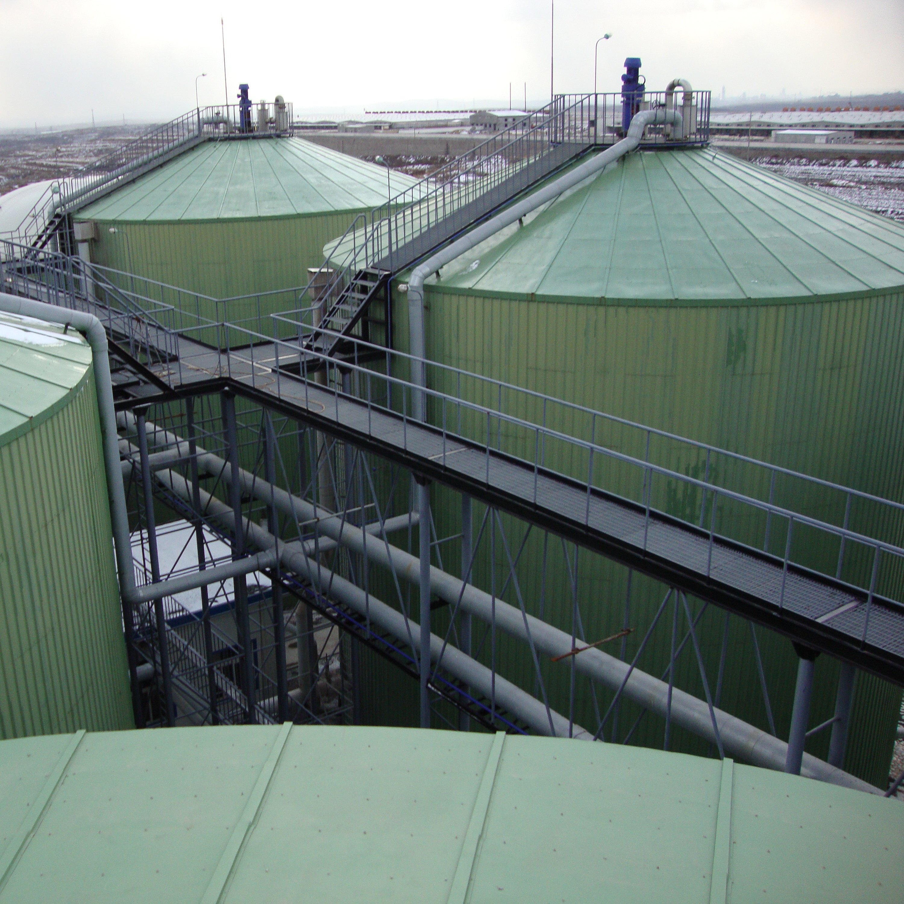 Membrane gas holders commonly used in biogas fermentation tanks and double membrane biogas digesters