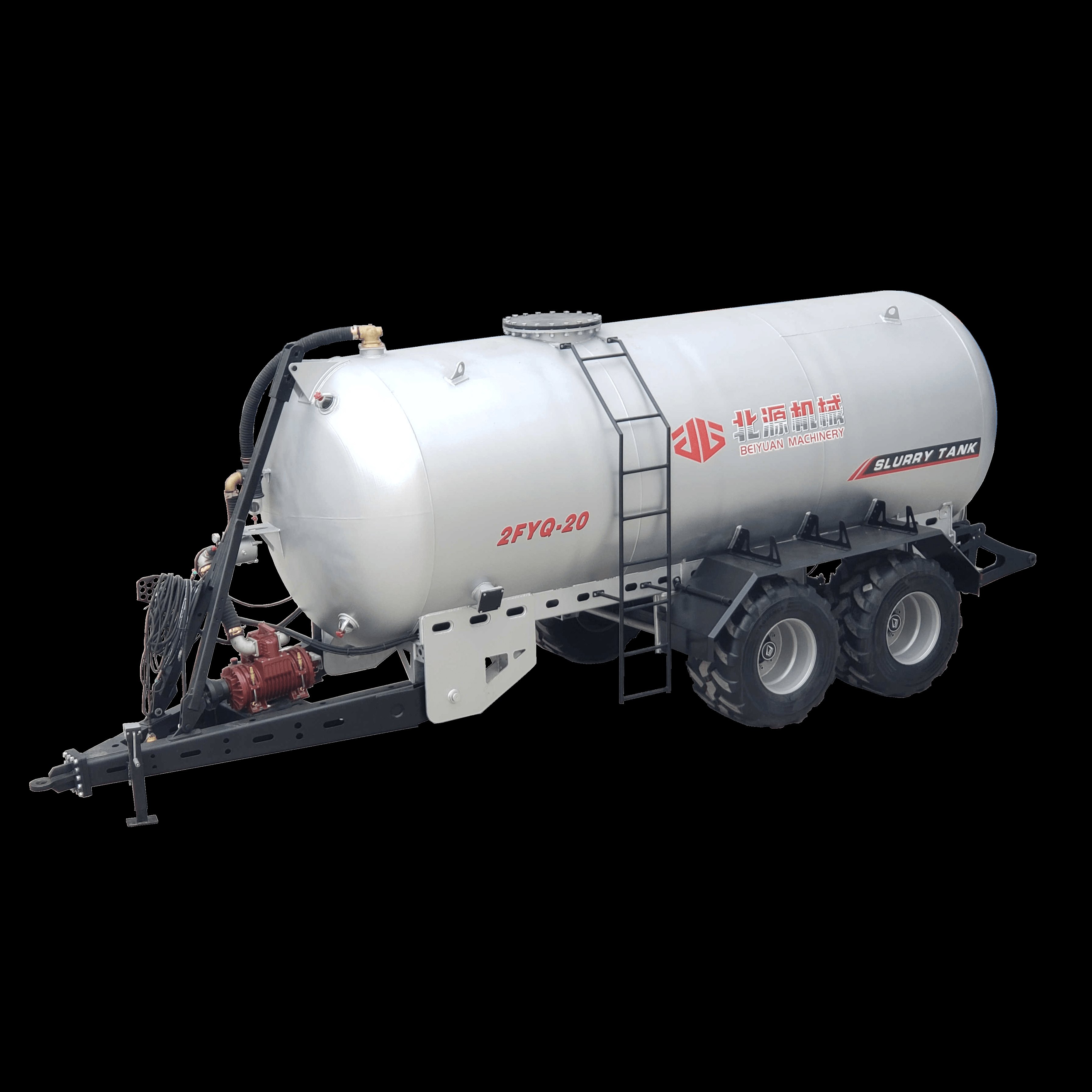 Biogas slurry fluid liquid suction tanker trailer liquid muck dung manure spreader sprayer with vacuum pump