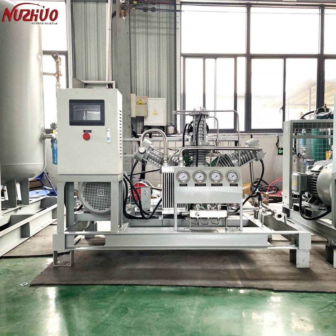 NUZHUO 20 Bar 30 Bar 50 Bar N2 O2 H2 Booster Compressor High Pressure Oxygen Nitrogen Compressor