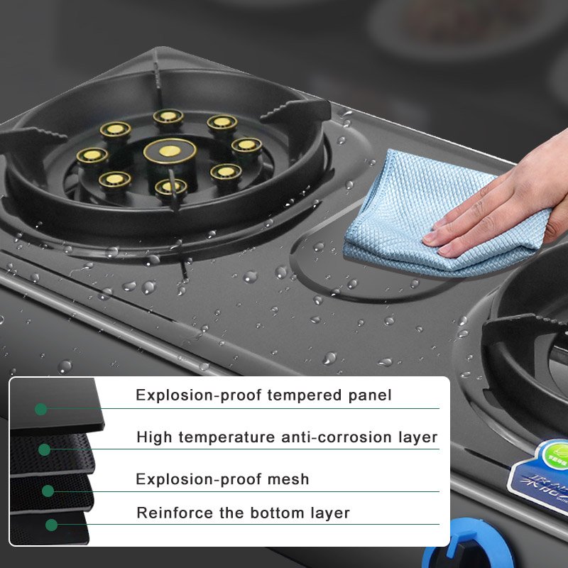 Wholesale stainless steel electric stove 2 burner kitchen biogas stove double cooktop