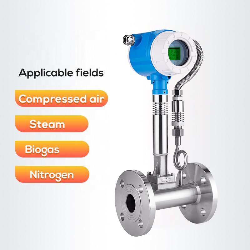 6 inch vortex flow meter oxygen for biogas steam oxygen co2 gas flowmeter for high temperature flue hydrogen chlorine gasoline