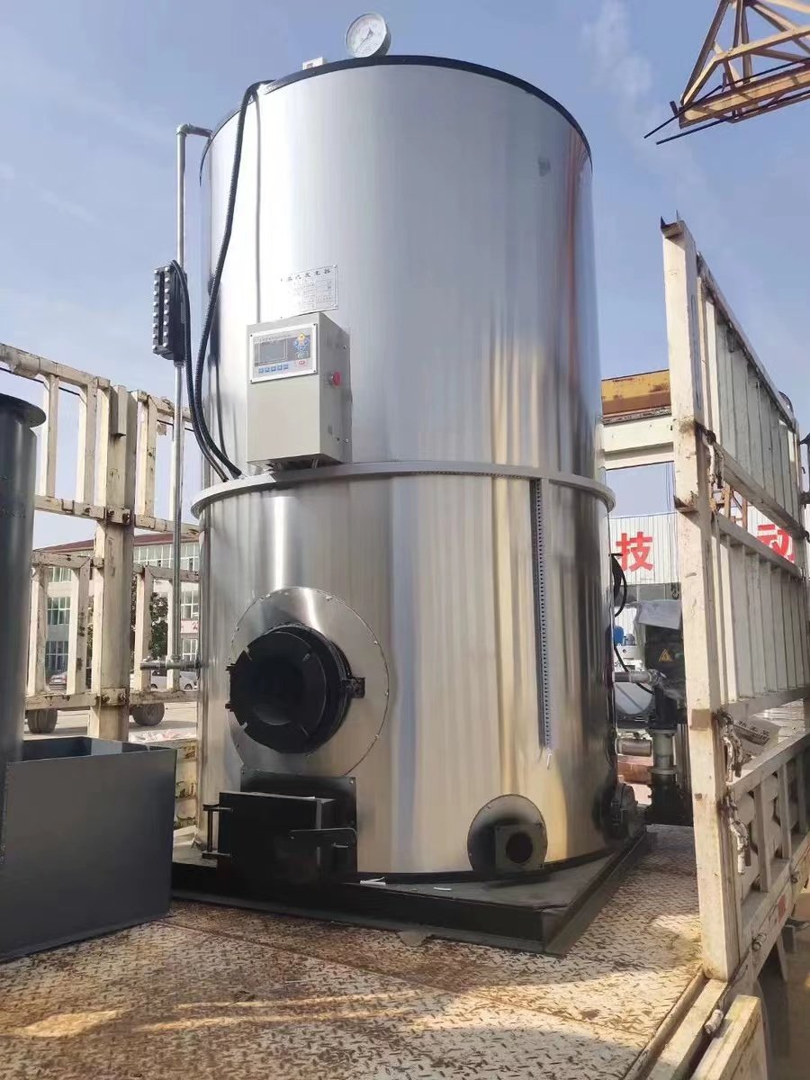 Vertical small scale dual purpose boilers atmospheric pressure biogas diesel oil hot water boiler used for heating shower