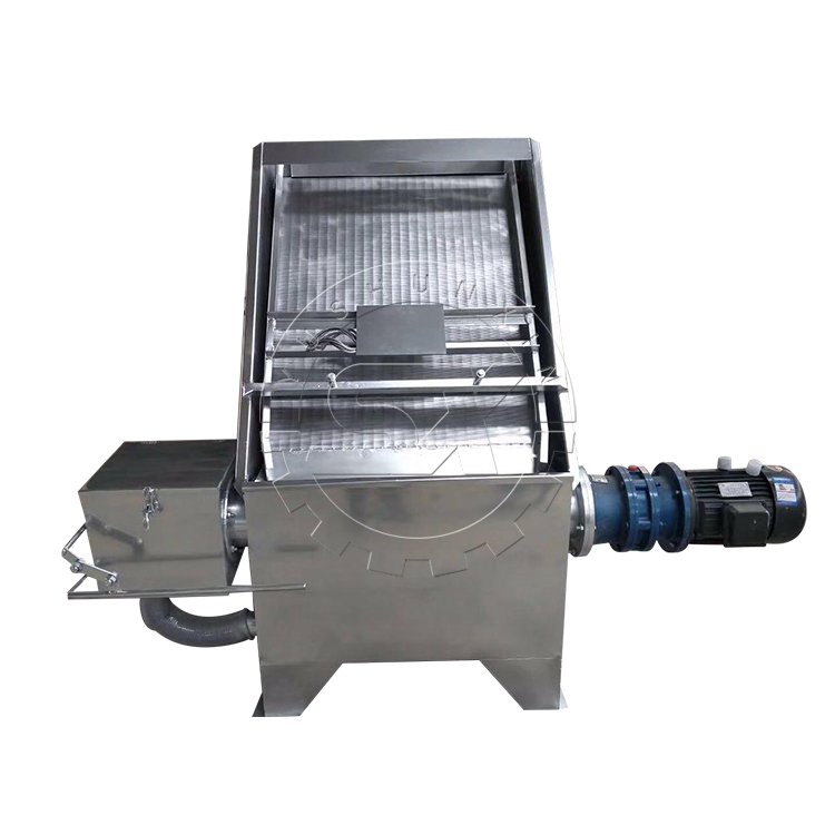 Inclined screen spiral solid-liquid separator for animal manure dehydration/organic fertilizer production