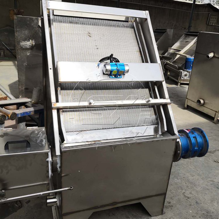 Inclined screen spiral solid-liquid separator for animal manure dehydration/organic fertilizer production