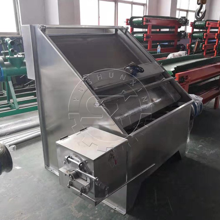 Inclined screen spiral solid-liquid separator for animal manure dehydration/organic fertilizer production