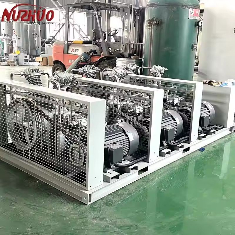 NUZHUO Prefabricated Gas Booster Compressor Lower Power Consumption Oxygen Filling Equipment Full Oil Free