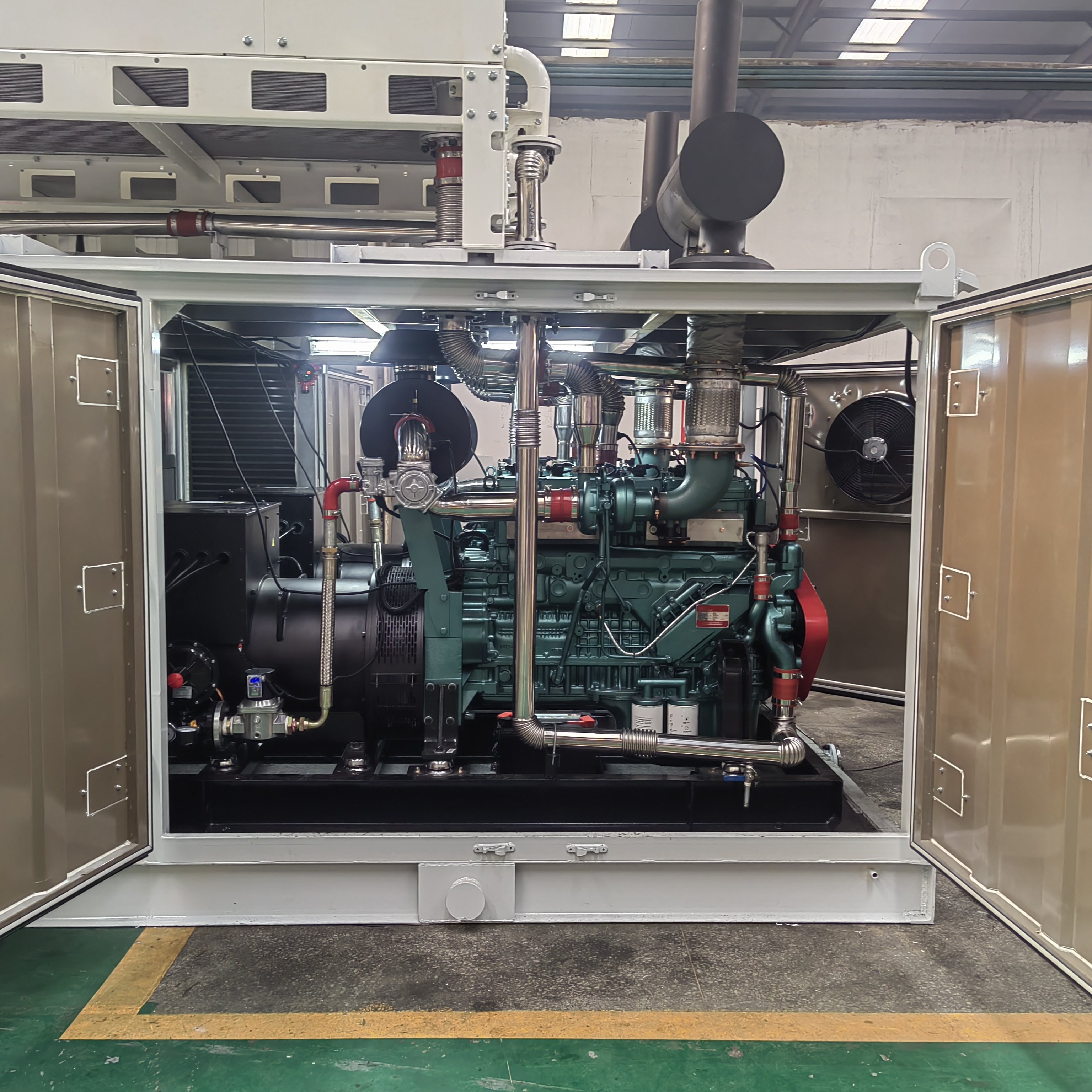 natural gas generators for a power of 10 MW: 1 x 1 MWh or 5 x 2 MWh Hot country working condition.