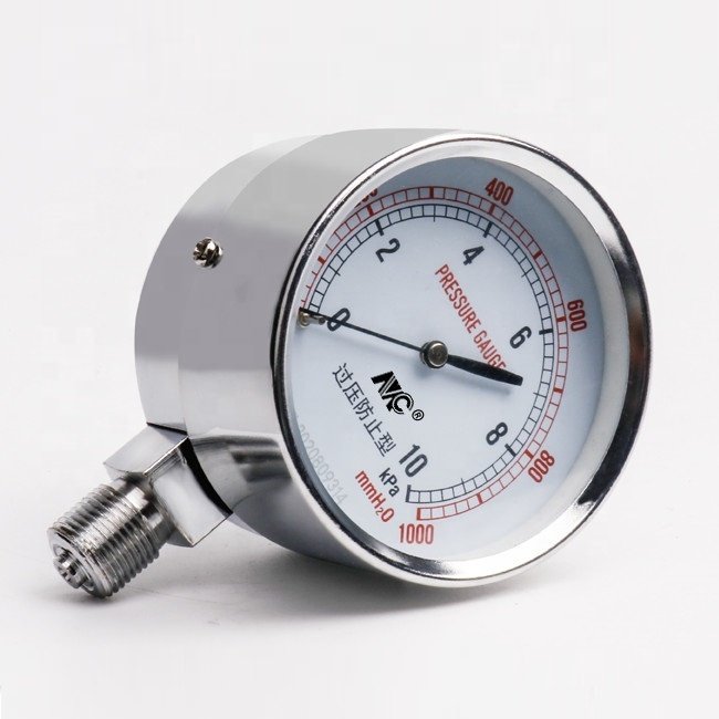 10 KPA diaphragm gauge pressure gauge for biogas plant gas meter for biogas