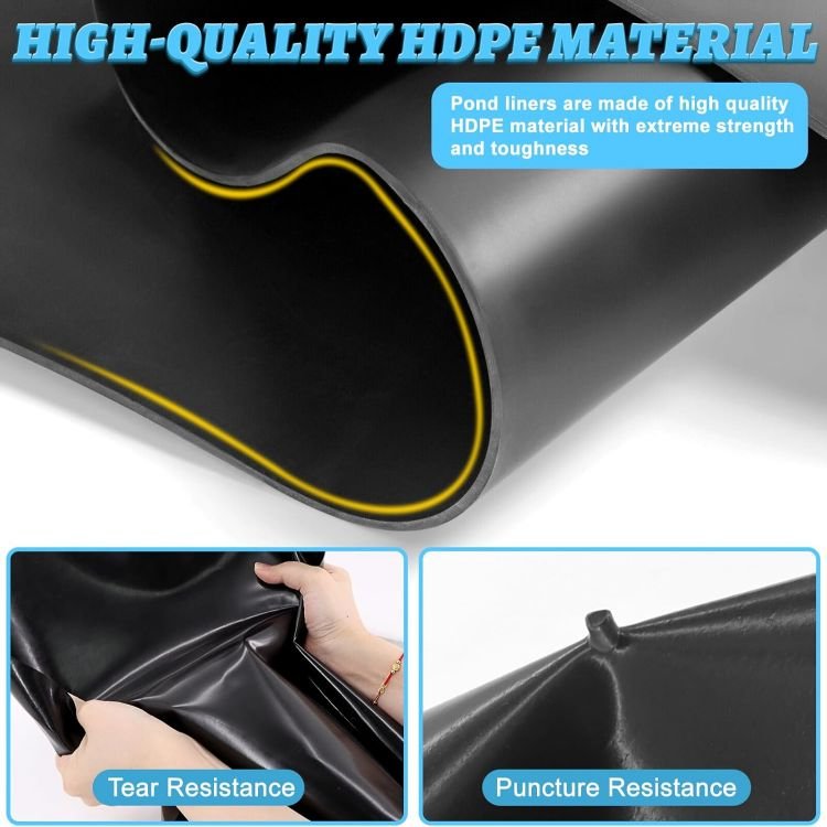 GM13 6x7.6m standard 0.5mm thickness Hdpe plastic Geomembrane sheet for Large Fish Ponds Farm Tank