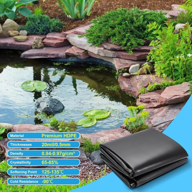 GM13 6x7.6m standard 0.5mm thickness Hdpe plastic Geomembrane sheet for Large Fish Ponds Farm Tank