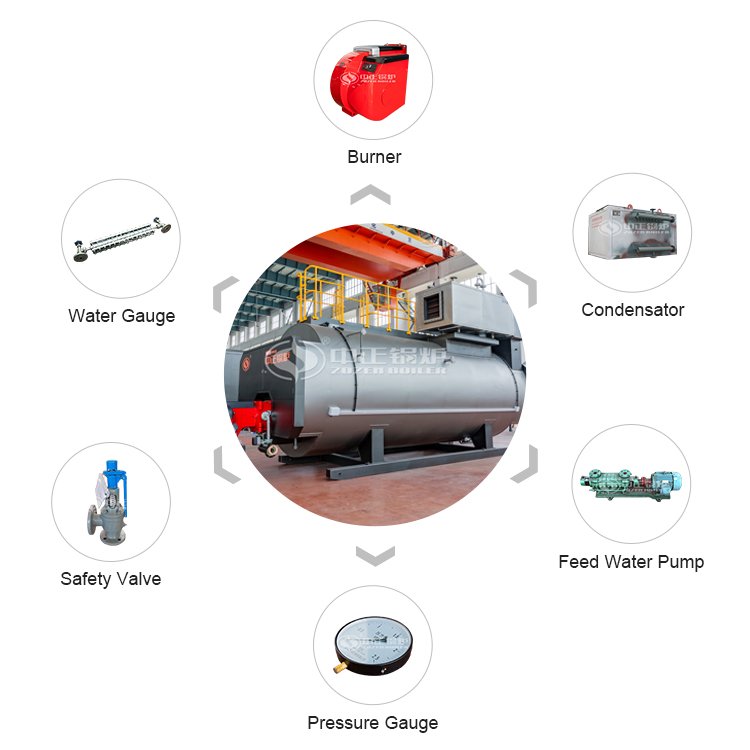 Gas/oil-fired Lpg 1500kg Package Type 5 Ton With Burner WNS Steam Boiler For Food/chemical/textile