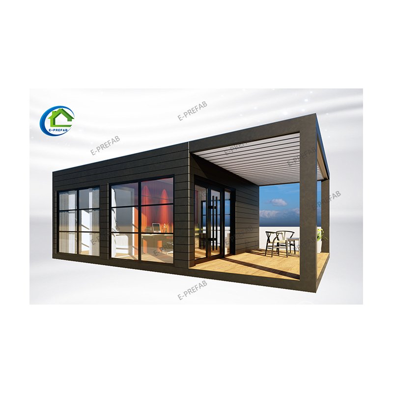 Flat Packed Container House Prefabricated with Terrace Steel Modern Modular Home House and Habitable or Office Villas Hotel