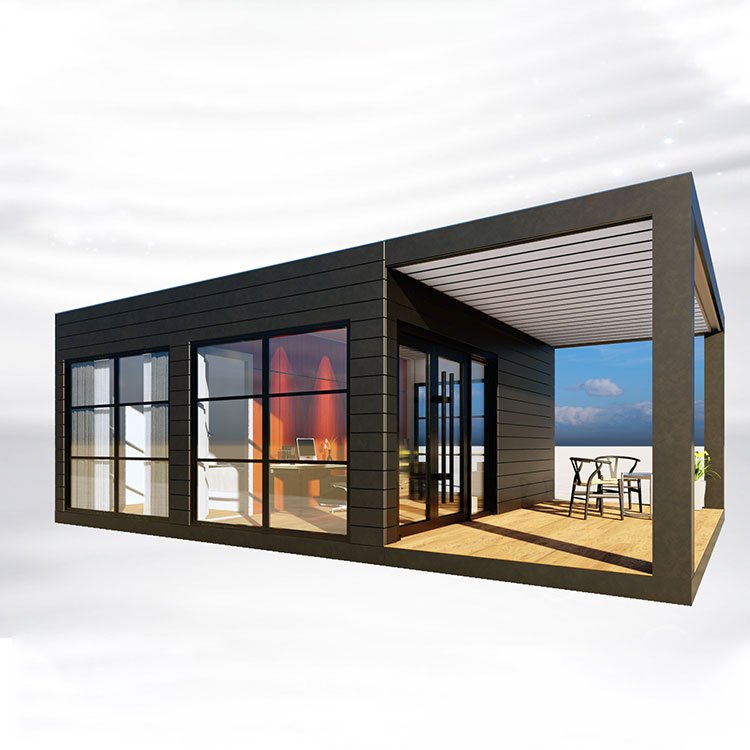Flat Packed Container House Prefabricated with Terrace Steel Modern Modular Home House and Habitable or Office Villas Hotel
