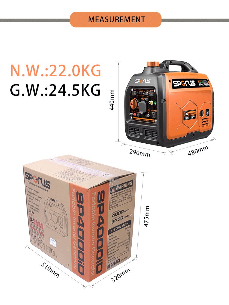 Best Selling SP4000iD Dual Fuel Inverter 3.2KW Portable Electric Generators 220V 50/60Hz Direct Factory Sale for Gasoline Diesel