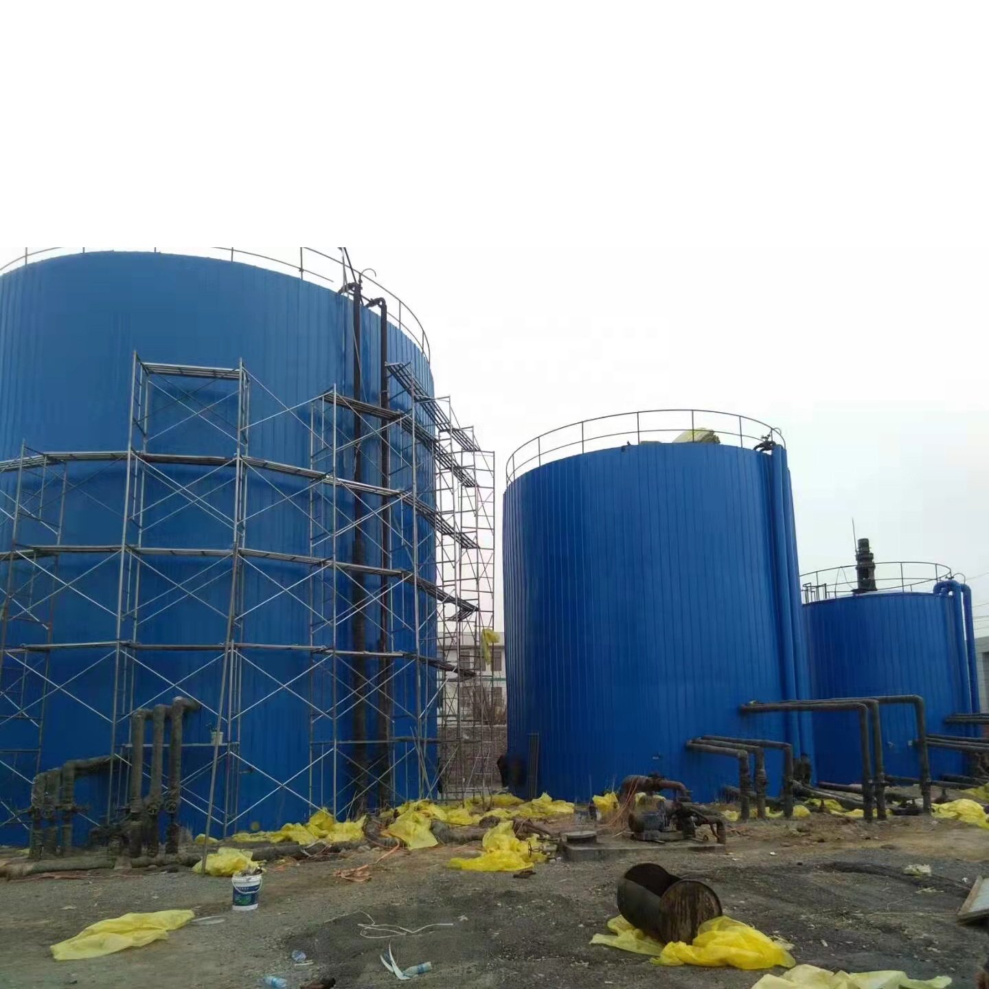 Biogas anaerobic fermentation tank with double membrane gas holder biogas plant for electricity