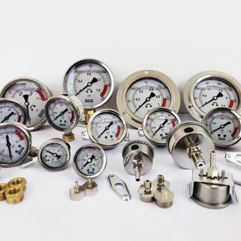 OEM/ODM Digital Pressure Gauge 10bar 1000psi/bar Air Pressure Meter with Clamp Total Gas Pressure Meter for Biogas Plant