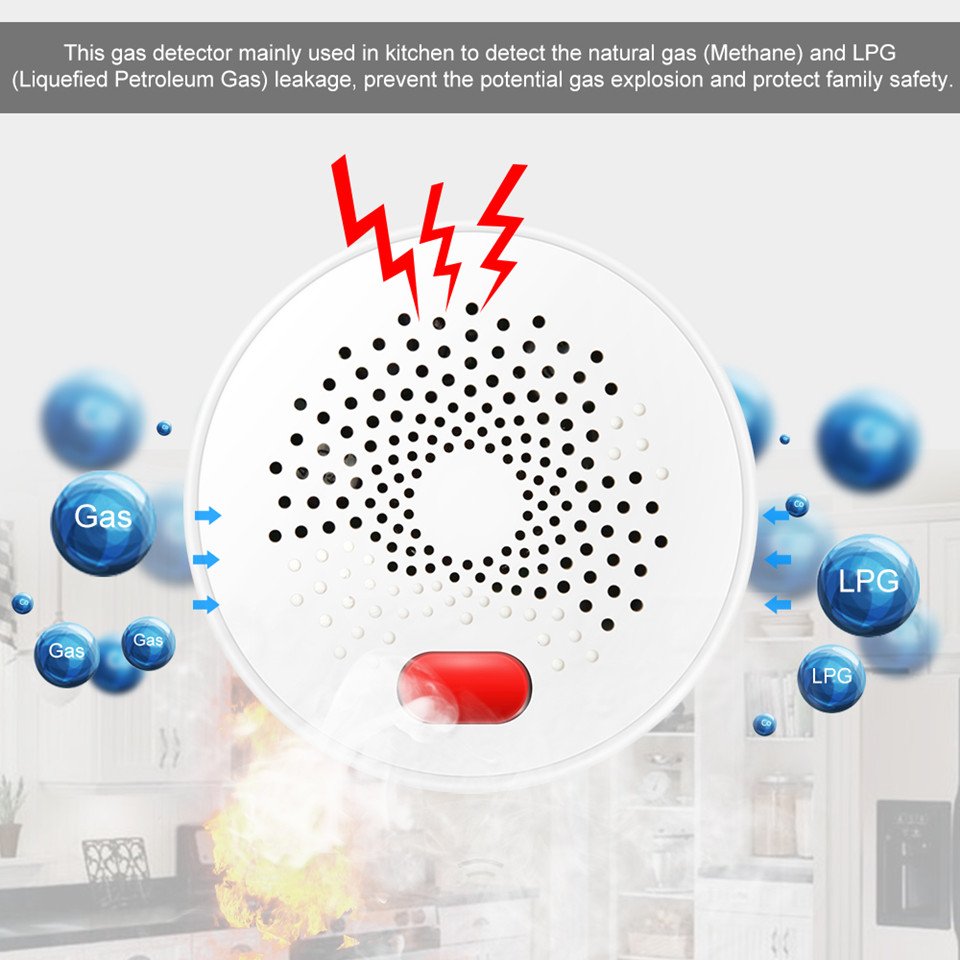 Tuya Smart WiFi Gas Detector eu uk us ch4 Natural Liquefied Gas Biogas Sensor Multy Gas Leak Detector