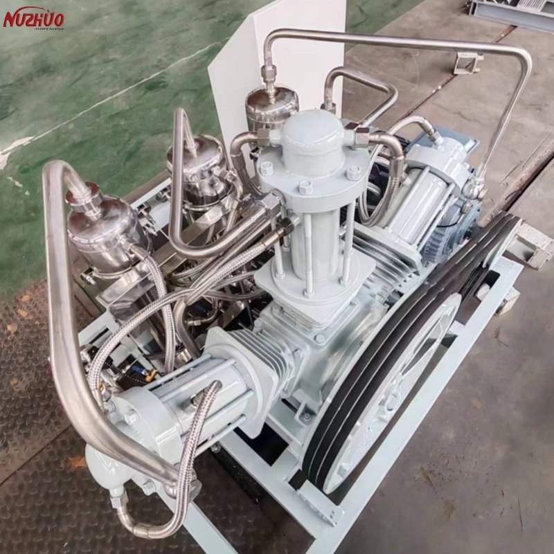 NUZHUO High Productivity Piston 8-200bar Gas Booster Compressor Rapid Deployment Oil Free O2 N2 Compressor