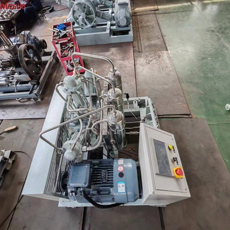 NUZHUO High Productivity Piston 8-200bar Gas Booster Compressor Rapid Deployment Oil Free O2 N2 Compressor