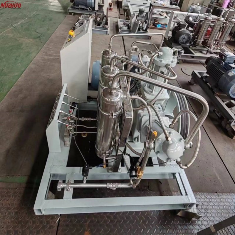 NUZHUO V-belt 1-12 Pistons Cylinder Filling Oxygen Nitrogen Compressor Quality O2 Booster For Plant Gas Fill