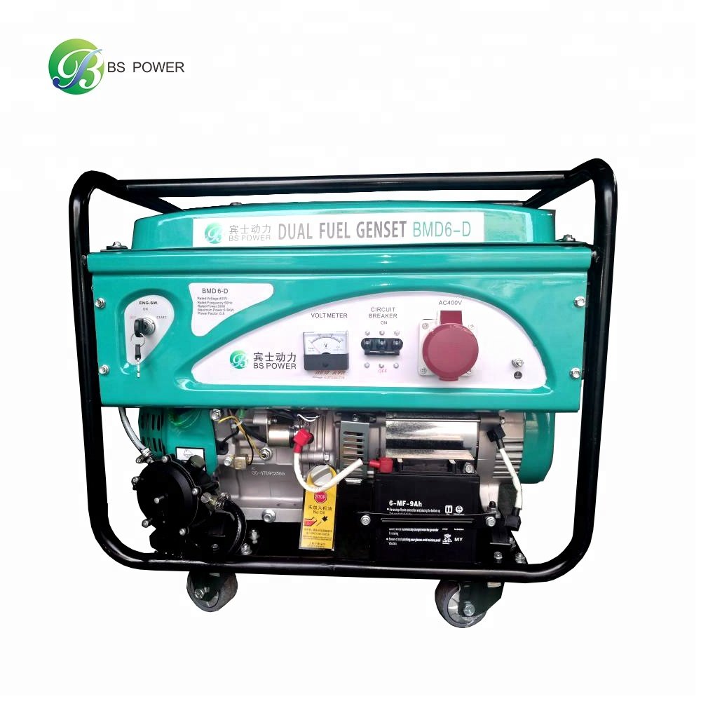 5KVA biogas gasoline fuel generators with Honda brand engine