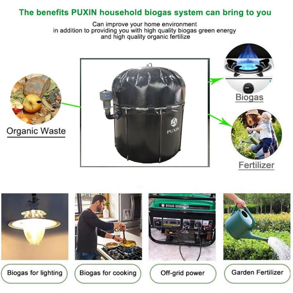 PUXIN Portable Assembly Bio Gas Plant Biodigester Kit for Backyard