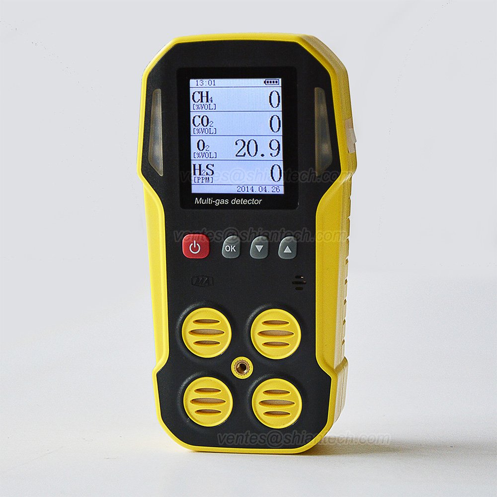 External pump operated biogas analyzer portable, methane/oxygen/h2s/co 4 gas analyzer IRCD4