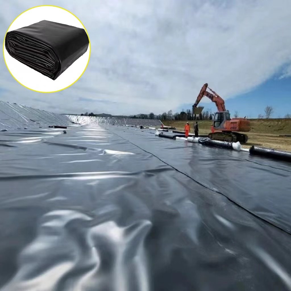 1.5mm urban construction HDPE geomembrane pig farm biogas pool oxidation pond sewage pool regulating pool