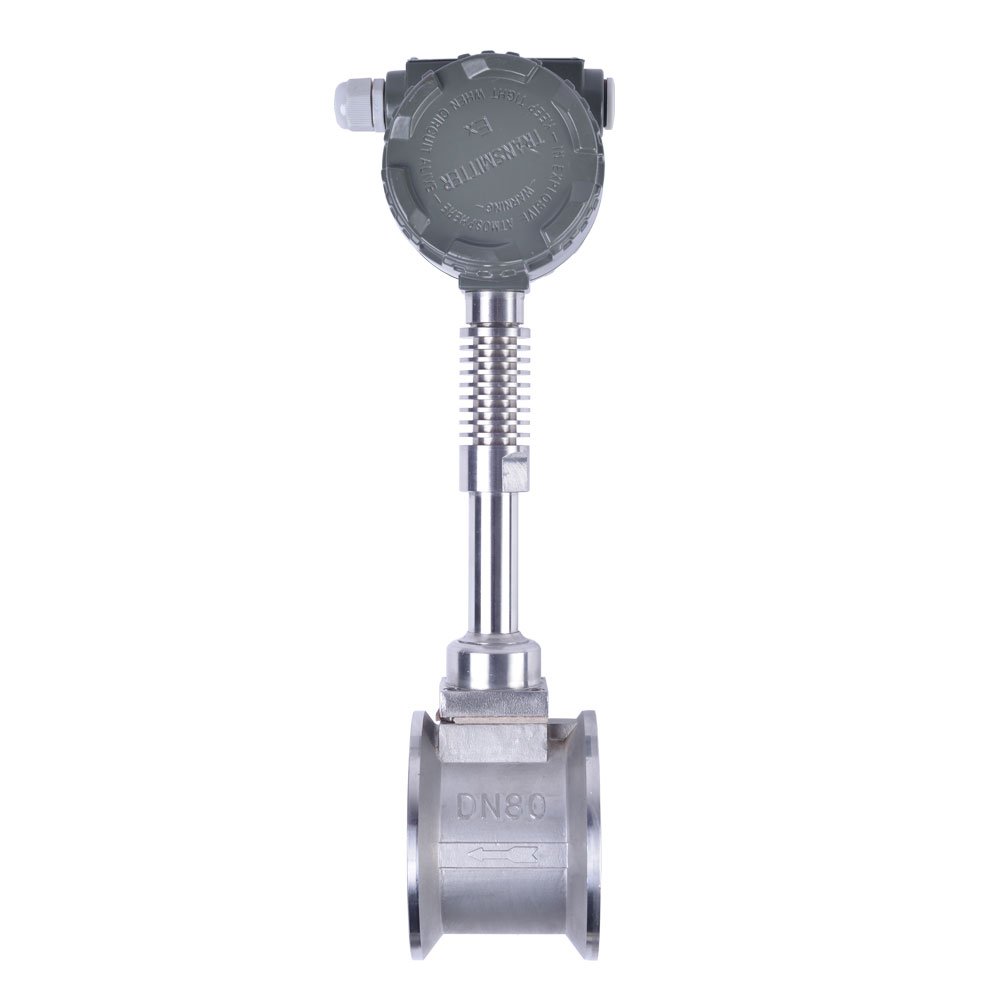 3 Inch Vortex Flow Meter Oxygen For Biogas Steam Oxygen Co2 Gas Flowmeter For High Temperature Flue Hydrogen Chlorine Gasoline