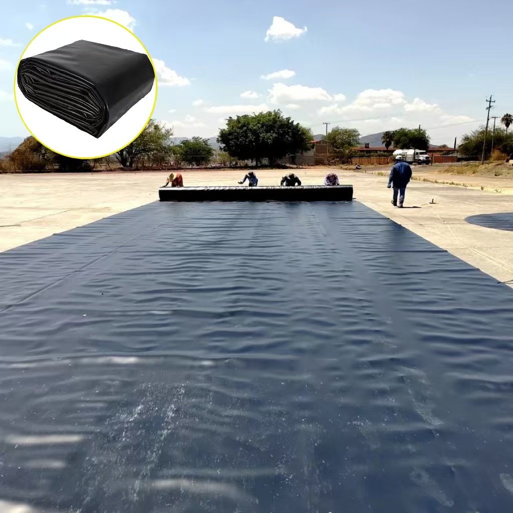 Export Zambia Oxidation Pond Biogas Pool Sewage Treatment 1.0mm 1.5mm HDPE Geomembrane Lining
