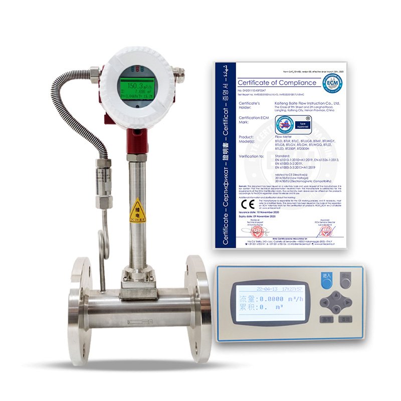High pressure vortex flowmeter hydrogen Lpg gas saturated steam flow meter price