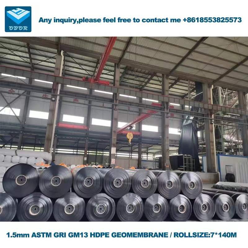 ASTM GRI GM13 Geomembrane 1.0mm 1.5mm 2.0mm Preformed Fountain Liners Smooth HDPE Geomembrane for Water Reservoir in Thailand