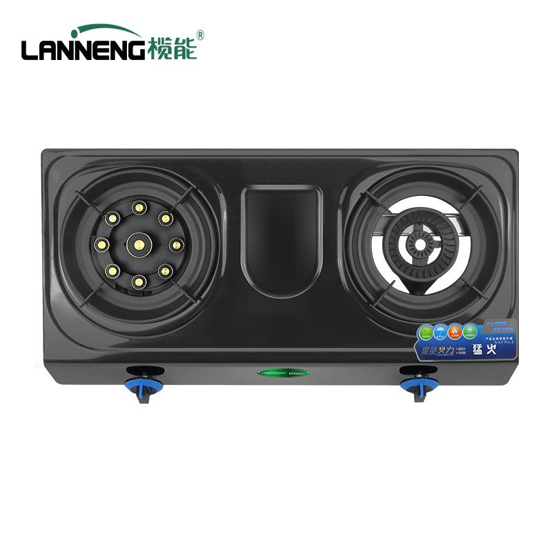 Wholesale Price Multi-function Biogas Double Burner Stove Household Villages Stainless Steel Table Install Biogas Cooktop