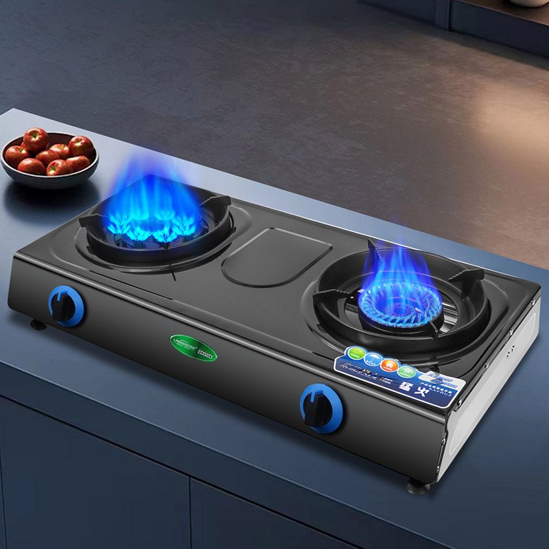 Wholesale Price Multi-function Biogas Double Burner Stove Household Villages Stainless Steel Table Install Biogas Cooktop