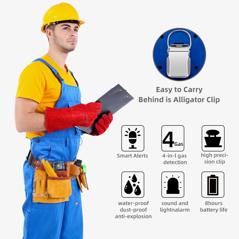 Safewill 4 in 1 portable Multi gas leak detector biogas analyzer Gas Monitor