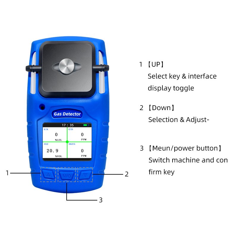 Safewill 4 in 1 portable Multi gas leak detector biogas analyzer Gas Monitor