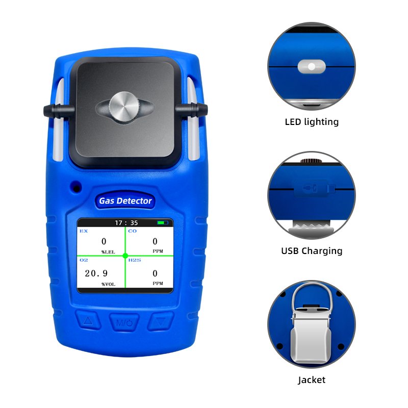 Safewill 4 in 1 portable Multi gas leak detector biogas analyzer Gas Monitor