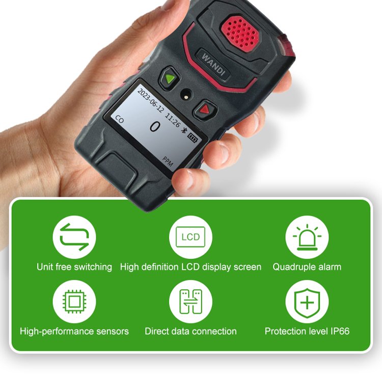 Diffusion Type Sampling Method Infrared Principle Air Detection Portable Ch4 Methane Gas Detector