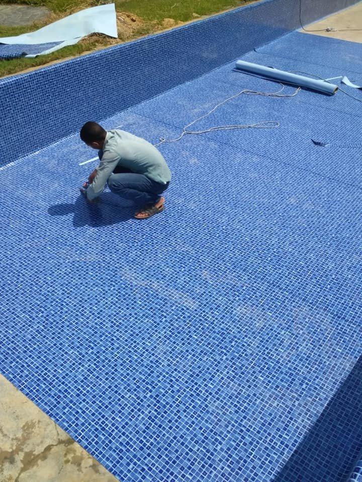 Swimming Pool Liner Tarpaulin Fabric Custom Mosaic Logo PVC Swimming Vinyl Pool Liners for Above Ground Pools
