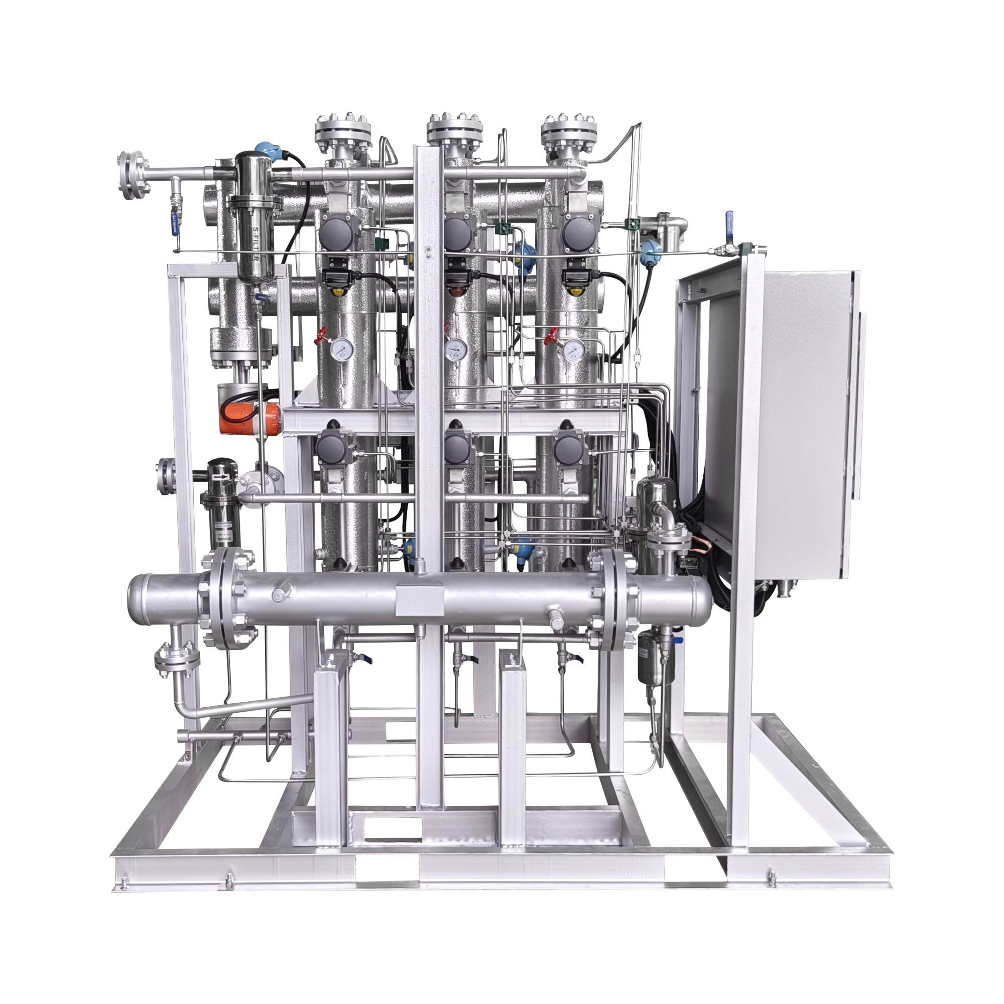 High-Efficient Tri-Tower Biogas Desiccant Dryer SUS316L Material Electric Spray Drying Equipment Food Processing Easy Automatic