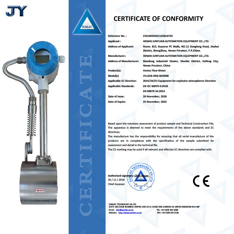 DN25 50 80 100 Steam Natural Gas Biogas Compressed Air Flow Meter Multivariable Vortex Flowmeter For Steam