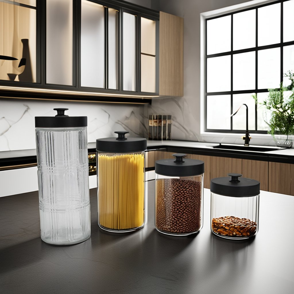 4PCS Glass Jar Sealed Biogas Storage Tank Biodegradable Food Container Kitchen Accessories Borosilicate Food Container