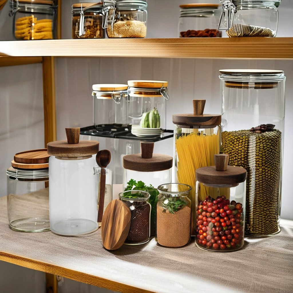 4PCS Glass Jar Sealed Biogas Storage Tank Biodegradable Food Container Kitchen Accessories Borosilicate Food Container